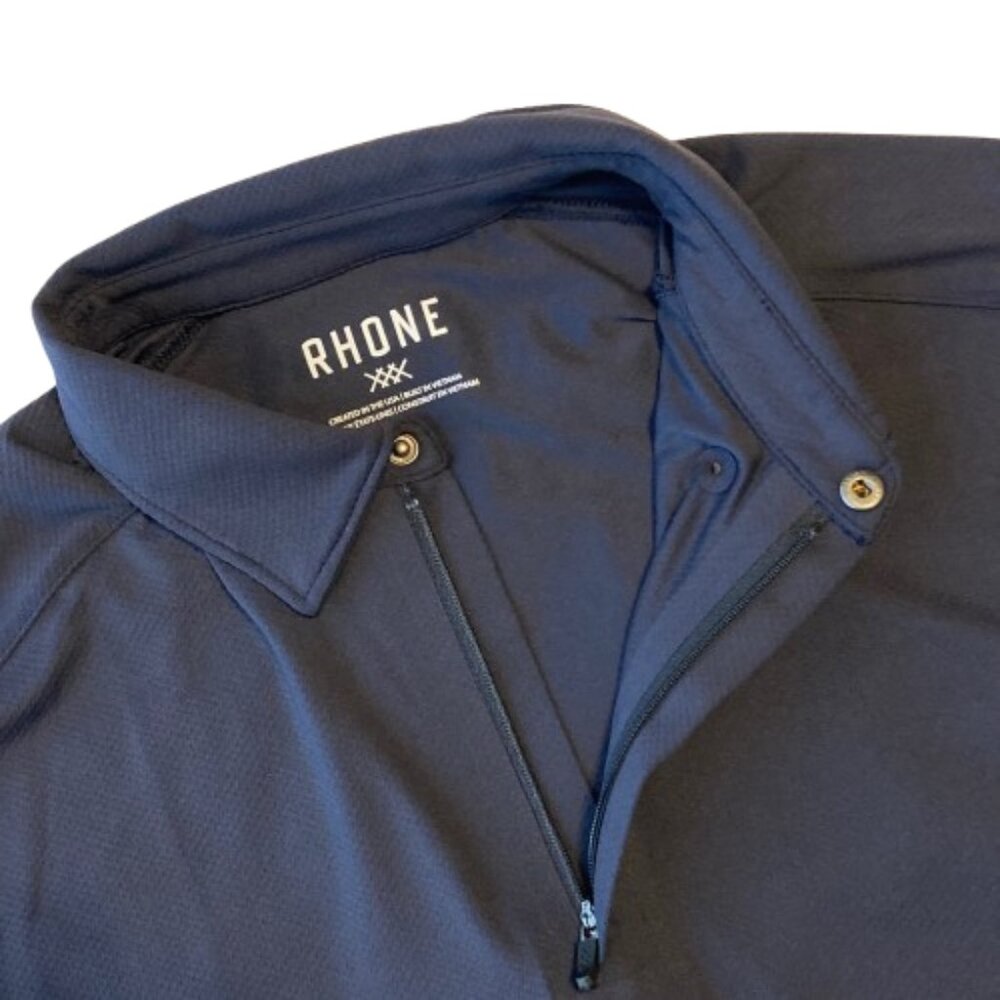 RHONE Mens Momentum Tech Golf Polo Performance Quarter Zip Small S Navy NWT - Picture 6 of 11
